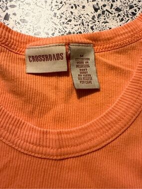 Crossroads Orange Ribbed Tank Top